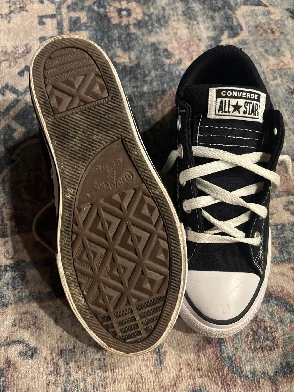 Converse Kids Black and White Low-Top All Star Sneakers